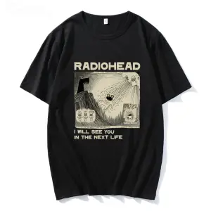 Beyaz Radiohead Rock Band Vintage Hip Hop ben sonraki hayatta göreceksiniz Unisex müzik hay