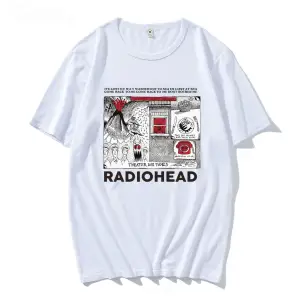 Beyaz Radiohead Vintage Hip Hop Rock Grubu Müzik Hayranları Komik Baskılar e