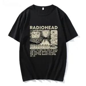 Beyaz Radiohead Vintage Hip Hop Rock Grubu Müzik Hayranları Komik Baskılar e