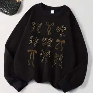 Beyaz Retro Leopar Baskı Yay