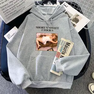 Beyaz Sabrina Carpenter Hoodies kısa tatlı tur rahat Singer dera
