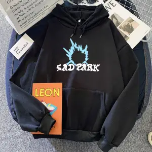 Beyaz Sad Park BandHoodiesUnisex sıcak uzun ko