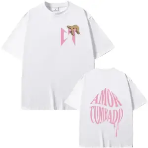 Beyaz Şarkıcı Natanael Cano Amor Tumbado Pembe CT Tembellik Baskı Hip Hop Büyük