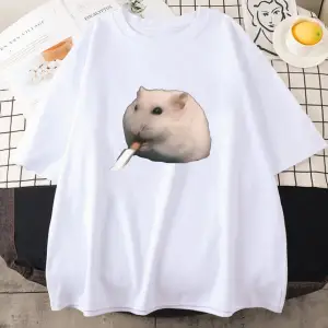 Beyaz Sevimli Hamster Meme Grafik
