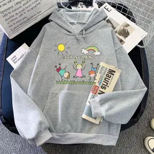 Beyaz Sevimli karikatür grafik Hoodies ölüm geliyorsevimli Clothing dera