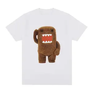 Beyaz Sevimli ve Bulanık Domo Kun T-shirtya uygun Harajuku