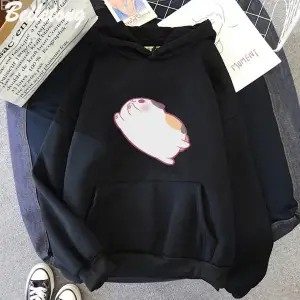 Beyaz Şişman Kedi Anime Final Fantasy XIV Hoodie Karikatür Komik Vintage R