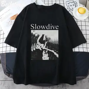 Beyaz Slowdive Anime Yaz Gevşek Hip Hop