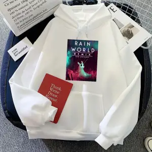 Beyaz Slug kedi oyunu yağmur dünya Hoodies karikatür grafik