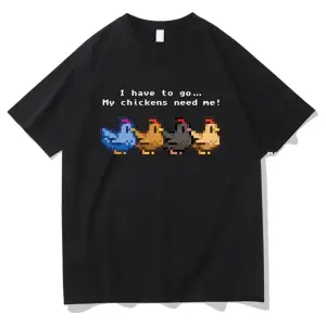 Beyaz Stardew Vadisi Tavuklarım Bana İhtiyacım Var/ harajuku Unisex