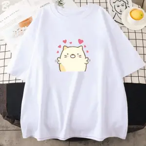 Beyaz Sumikko Gurashi Yeni Harajuku Komik Estetik Grafik leri Unisex Anime Karikatür Ra