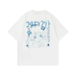 Beyaz Süt Baskı Tatlı ve Baharatlı Harajuku Yaz Grafik Vintag