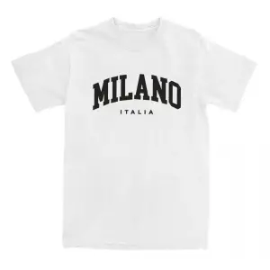 Beyaz Tees Milano İtalya mektup baskı leri yaz