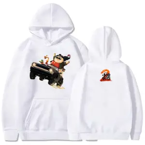 Beyaz The Bad Guys 2 Hoodies Long Sleeve Hooded Fleece Casual Loose Pullovers Uni