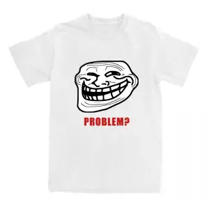 Beyaz Trollshirt Rage komik komik Anime Hip Hop başar üstleri yaz