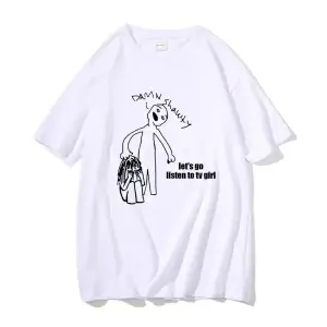 Beyaz TV Tshirt Unisex Fransız Çıkış Albümü Hediye Indie Müzik Fan Tee Severler Rock Ba