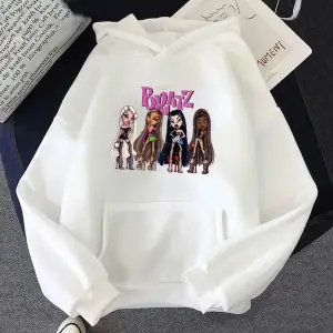 Beyaz Unisex 2021 bahar Bratz mektup kız tatlı üstleri harajuku moda kapşonlu rahat