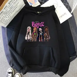 Beyaz Unisex 2021 bahar Bratz mektup kız tatlı üstleri harajuku moda kapşonlu rahat