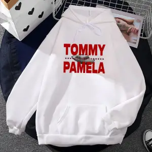 Beyaz Unisex 2024Şarkı TOMMY ve PAMELA Kapüşonlular Peso Pluma Kenia Os Grafik Kapşonlu