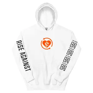 Beyaz Unisex 2025 Heartfist RA Baskı Kapüşonlular RISE AGAINST RICOCHET Albümü Cep