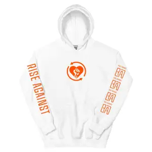 Beyaz Unisex 2025 Heartfist RA Baskı Kapüşonlular RISE AGAINST RICOCHET Albümü Cep