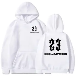 Beyaz Unisex 23 Central Cee Baskı Kapüşonlular GREATNESST RUSHA Yeni Albüm 2025 Moda Hip Hop Sok