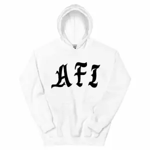 Beyaz Unisex A Fire Inside Siyah Hoodie Yüzleri Fildişi AFI Grafik Moda Kapşonlu