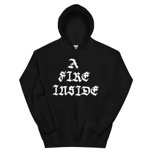 Beyaz Unisex A Fire Inside Siyah Hoodie Yüzleri Fildişi AFI Grafik Moda Kapşonlu