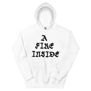 Beyaz Unisex A Fire Inside Siyah Hoodie Yüzleri Fildişi AFI Grafik Moda Kapşonlu
