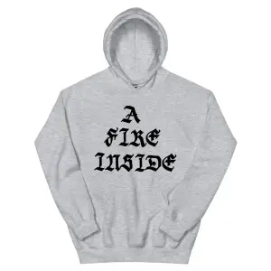 Beyaz Unisex A Fire Inside Siyah Hoodie Yüzleri Fildişi AFI Grafik Moda Kapşonlu