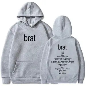 Beyaz Unisex albümü Brat grafik baskı charderas Charli XCX şarkıcı baskı Ropa Hombre rahat er