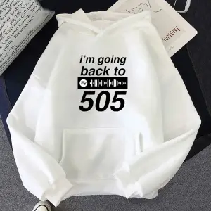 Beyaz Unisex Arctic Monkeys baskılı Hoodie hayranları için ben geri Goning 505 albümü mektup grafi