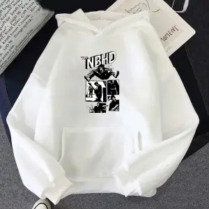Beyaz Unisex Arctic Monkeys NBHD Mahalle Hoodie Komik Karikatür Grafik Rahat Harajuku Çift H