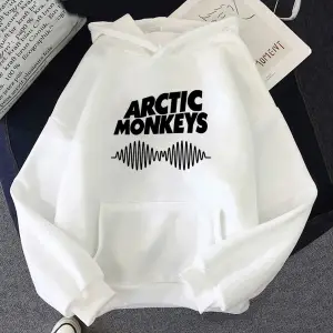 Beyaz Unisex ARCTIC MONKEYS ses dalga Hoodie müzik grubu hayranları giysi baskılıkla