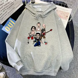 Beyaz Unisex Aşağı Sistemi Grunge Sokak Şıklığı Sudadera ErkekCep Giyim ile
