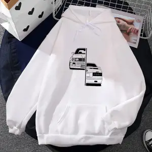 Beyaz Unisex Baskılı Grafik Kapüşonlular Yaygın Sonbahar Rahat Vintage Giyim Rahat Po