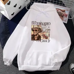 Beyaz Unisex Benim ilk Tornadeo Twisters Film değil eğer onu kovalamak rahat