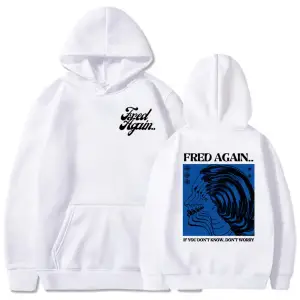 Beyaz Unisex Bilmiyorsanız endişelenmeyin Fred tekrar Ropa Hombre Hombre deras rahat kapüşonlu