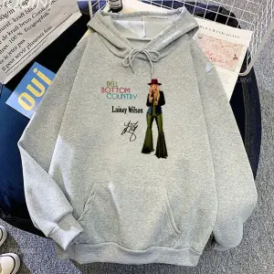 Beyaz Unisex Çan alt ülke albümü grafik Lainey Wilson şarkıcı Moletom rahat