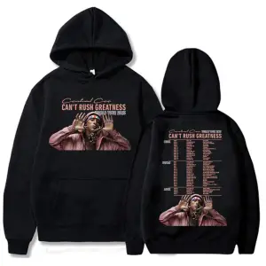 Beyaz Unisex CANT RUSH GREATNESS World Tour 2025 Central Cee Singer Printing Sweatshirts Moletom