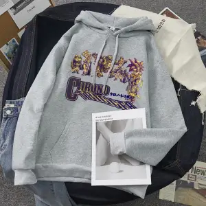 Beyaz Unisex Chrono tetik baskılı savaşçı kılıç ile rahat renkli kapüşonlu Ha