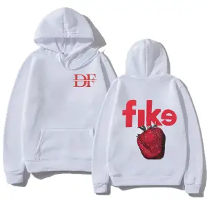 Beyaz Unisex Dominic Fike çilek Hoodie Hiphop tarzı sanatçı bant günlük kıyafetler alternat