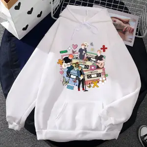Beyaz Unisex Ed Sheeran Tur Kapüşonlular ErkekEstetikiyim Cep
