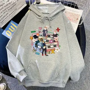 Beyaz Unisex Ed Sheeran Tur Kapüşonlular ErkekEstetikiyim Cep