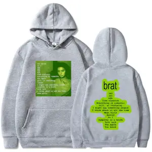 Beyaz Unisex Erkekgiyim Brat Pop müzik şarkıcı Charli XCX grafik baskı ile cep raha