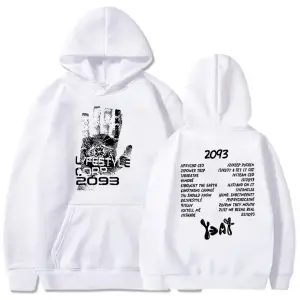 Beyaz Unisex giysi 2093 Yeat kalça HopMoletom kapşonlu Streetwear uzun k