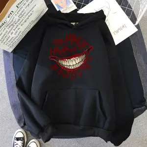 Beyaz Unisex Hip Hop Lol Gülüyor Cehennem Kapşonlu Sudaderas G