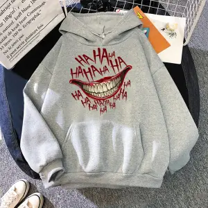 Beyaz Unisex Hip Hop Lol Gülüyor Cehennem Kapşonlu Sudaderas G