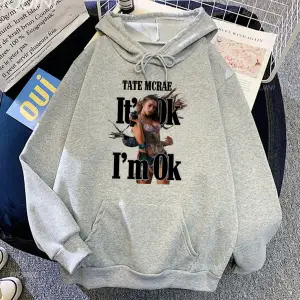 Beyaz Unisex Hip Hop Streetwear tamam ben tamam Tate McRae caderas Con Capuchae