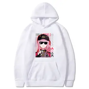 Beyaz Unisex Hololive VTuber Calliope Mori Merch Hoodie casual kapşonlu